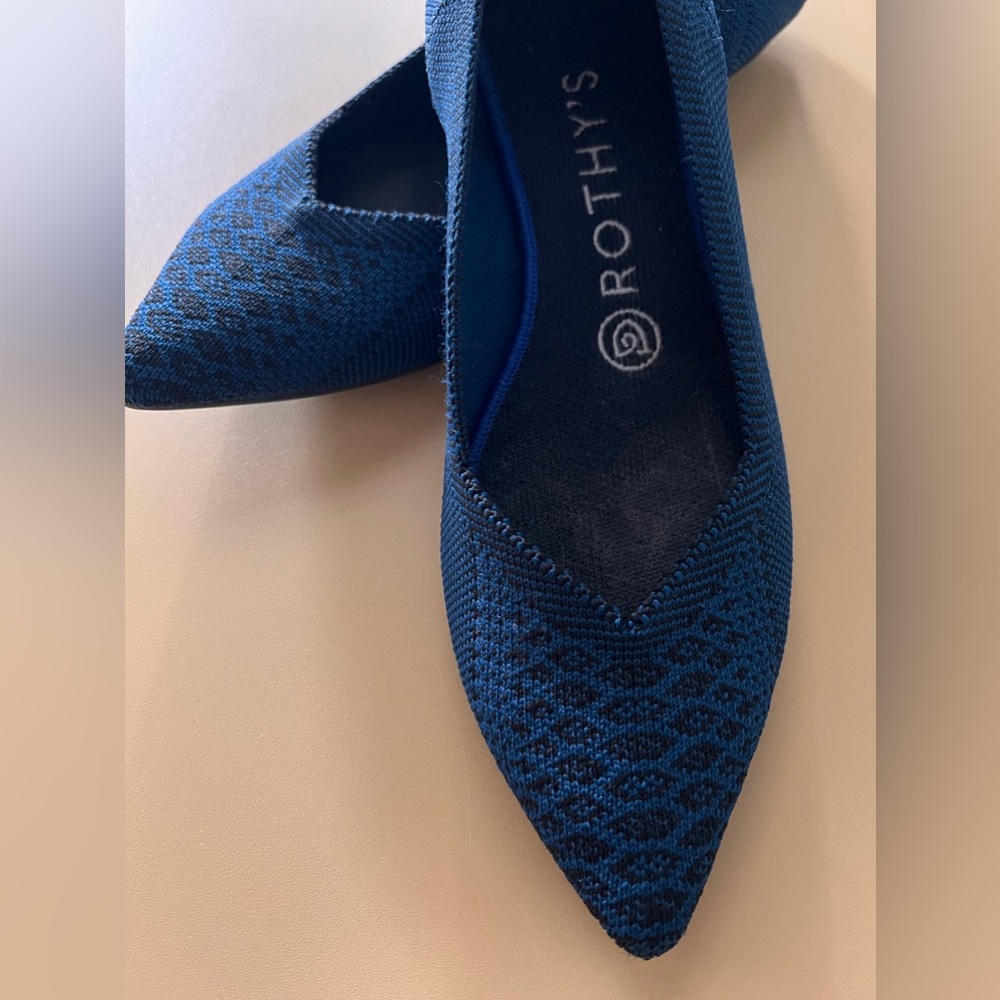 Rothy's Lapis Blue Snake Python Pointy Toe Sz 7.5… - image 3